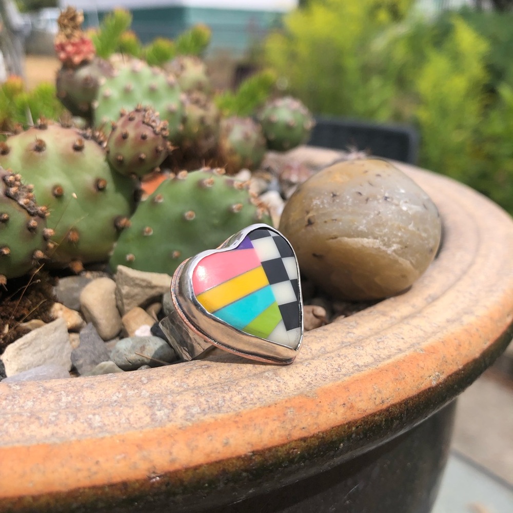 Handmade mixed metal statement ring 8.25
